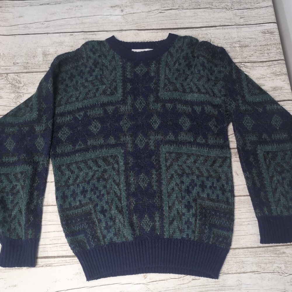 Vintage Software Hi-Tech Made in Korea Fair Isle Sweater Size Small